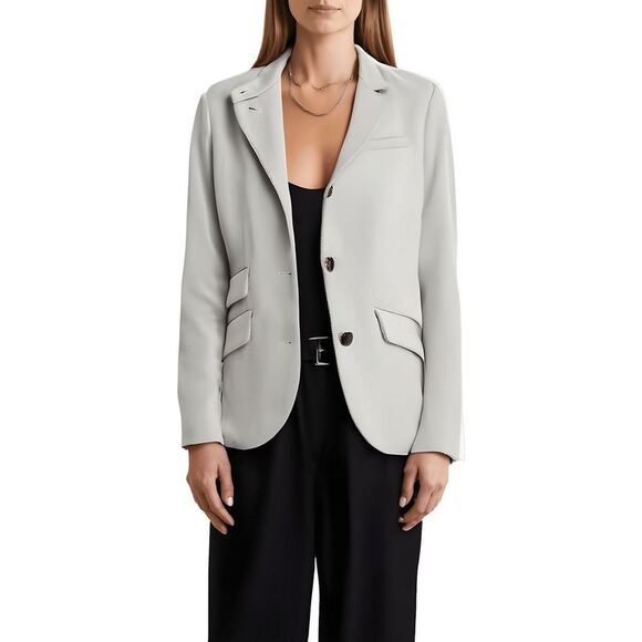 Rag & Bone Womens Slade Beige Plaid Cotton Collarless Blazer Imperfections - Picture 1 of 2